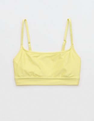 Aerie Shine Rib Straight Scoop Bikini Top