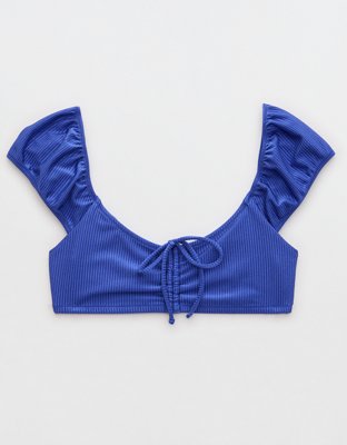 Aerie Shine Rib Cropped Bikini Top