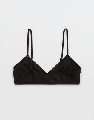 Aerie Shine Rib Twist Scoop Bikini Top