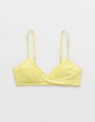 Aerie Shine Rib Twist Scoop Bikini Top