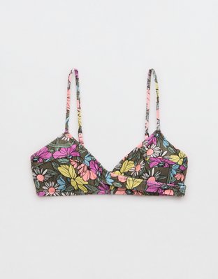 Aerie Shine Rib Twist Scoop Bikini Top