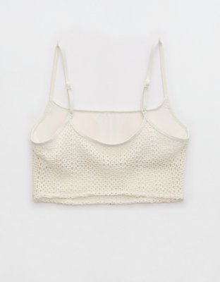 Aerie Cloudweave Crochet Longline Scoop Bikini Top