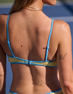 Aerie Skinny Strap Voop Ribbed Bikini Top