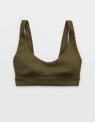 Aerie Banded Wide Strap Scoop Ribbed Bikini Top