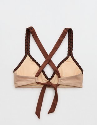 Aerie Crochet Skinny Strap Voop Bikini Top