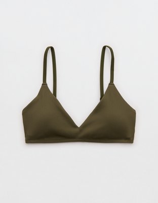 Aerie Skinny Strap Voop Ribbed Bikini Top