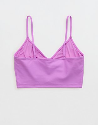 Aerie Bikini Top Plisado de Línea Larga con Cuello Caído
