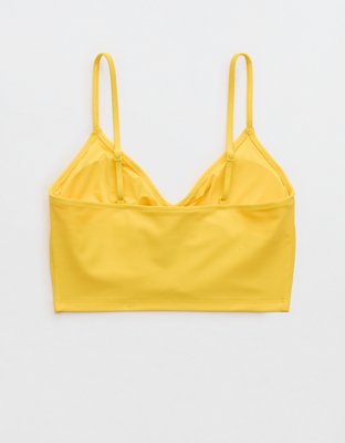 Aerie Bikini Top Plisado de Línea Larga con Cuello Caído