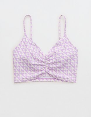 Aerie Ruched Longline Scoop Bikini Top