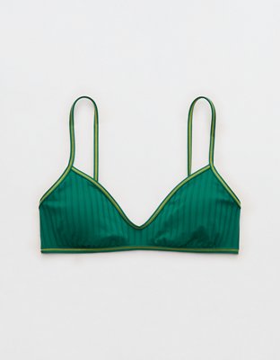 Aerie Skinny Strap Voop Ribbed Bikini Top