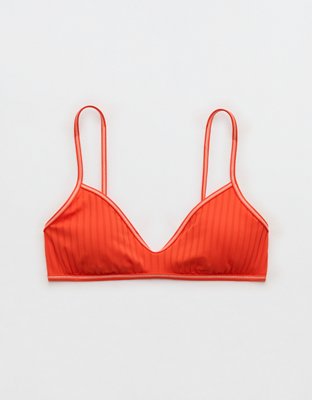Aerie Skinny Strap Voop Ribbed Bikini Top