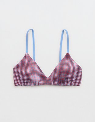 Aerie Gingham Skinny Strap Voop Bikini Top