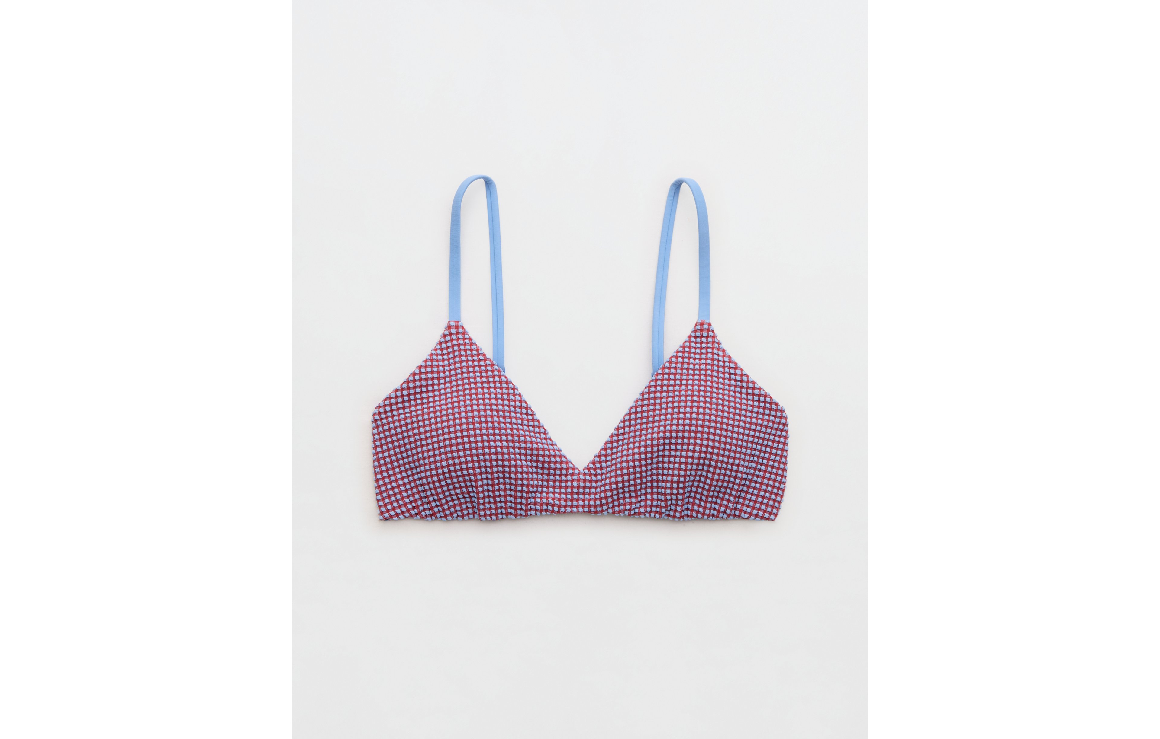 Aerie Gingham Skinny Strap Voop Bikini Top