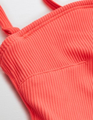 Aerie Ribbed Longline Bandeau Bikini Top
