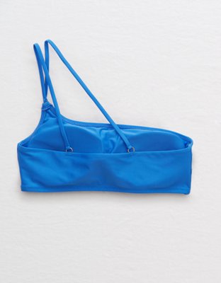 aerie pop one shoulder bandeau bikini top