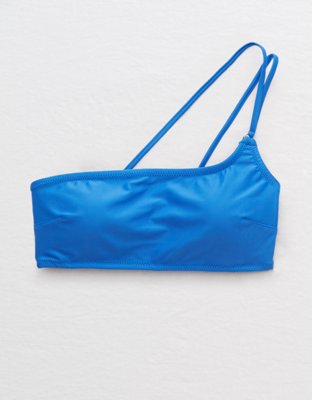 aerie pop one shoulder bandeau bikini top