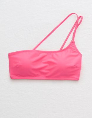 aerie pop one shoulder bandeau bikini top