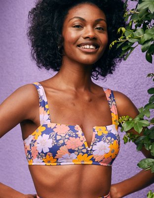 Aerie V Pique Bandeau Bikini Top