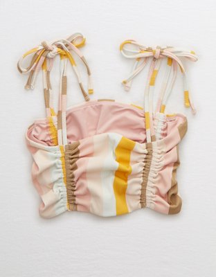 Aerie Ribbed Longline Bandeau Bikini Top