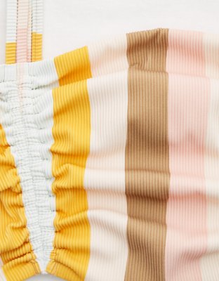 Aerie Ribbed Longline Bandeau Bikini Top