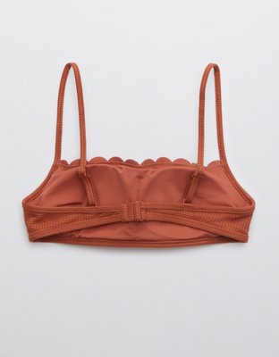 Aerie Waffle Scalloped Bandeau Bikini Top