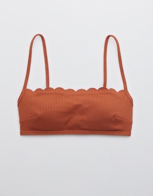 Aerie Waffle Scalloped Bandeau Bikini Top