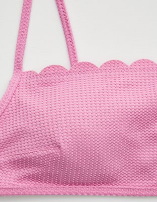 Aerie Waffle Scalloped Bandeau Bikini Top