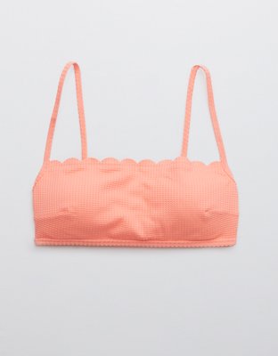 Aerie Waffle Scalloped Bandeau Bikini Top