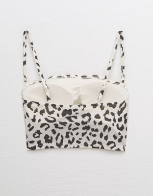 Aerie Leopard Longline Bandeau Bikini Top