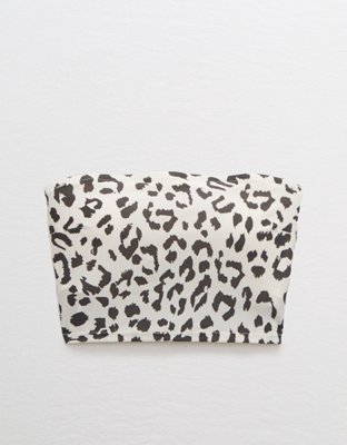 Aerie Leopard Longline Bandeau Bikini Top