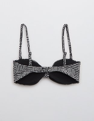 Aerie Jacquard Tie Bandeau Bikini Top