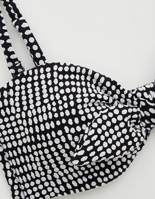 Aerie Jacquard Tie Bandeau Bikini Top