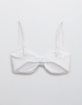 Aerie Jacquard Tie Bandeau Bikini Top