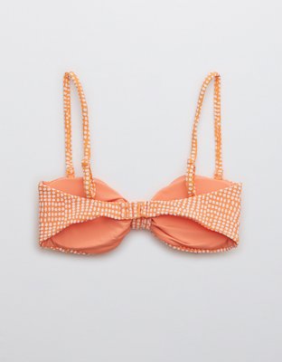Aerie Jacquard Tie Bandeau Bikini Top