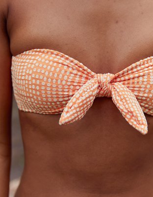 Aerie Jacquard Tie Bandeau Bikini Top