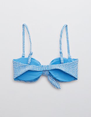 Aerie Jacquard Tie Bandeau Bikini Top