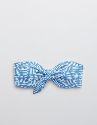 Aerie Jacquard Tie Bandeau Bikini Top