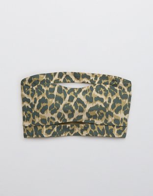 Верх бикини Leopard Split Longline, бандо — Aerie — фото 3