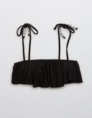 Aerie Textured Ruffle Bandeau Bikini Top