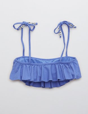 Aerie Textured Ruffle Bandeau Bikini Top