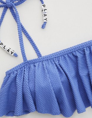 Aerie Textured Ruffle Bandeau Bikini Top