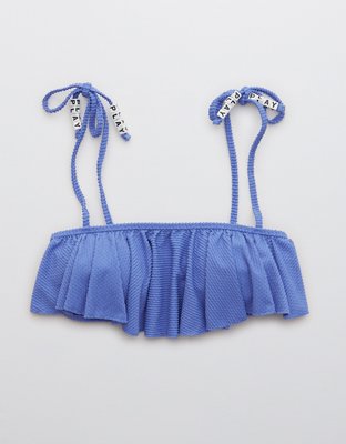 Aerie Textured Ruffle Bandeau Bikini Top