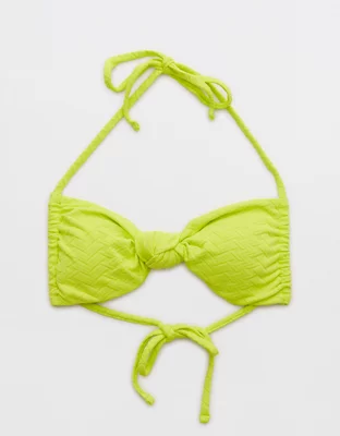 Aerie Jacquard Knot Bandeau Bikini Top