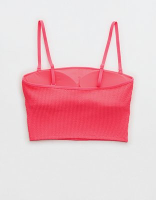 Aerie Crinkle Longline Bandeau Bikini Top