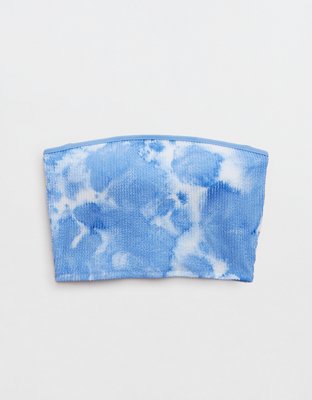 Aerie Top de bikini arrugado estilo bandeau de línea larga