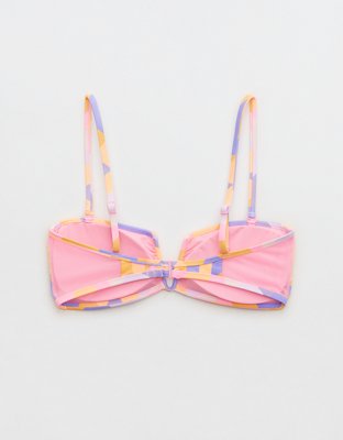 Haut de bikini bandeau à encolure à encoche en V avec armature en maille Aerie