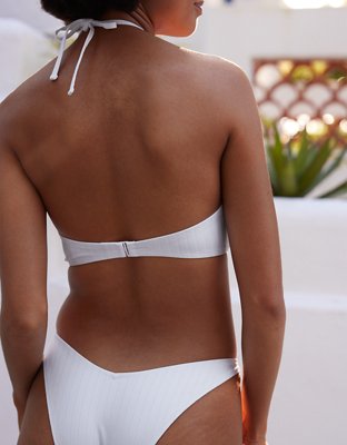 Aerie Wide Rib Halter Bandeau Ring Bikini Top