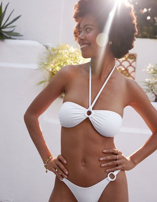 Aerie + Wide Rib Longline Plunge Ring Bikini Top