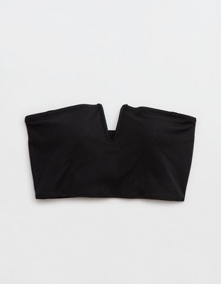 Aerie Top de Bikini tipo Bandeau de Piqué con Brillo y Aro en V