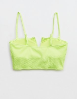 Aerie Shine Pique V Wire Bandeau Bikini Top